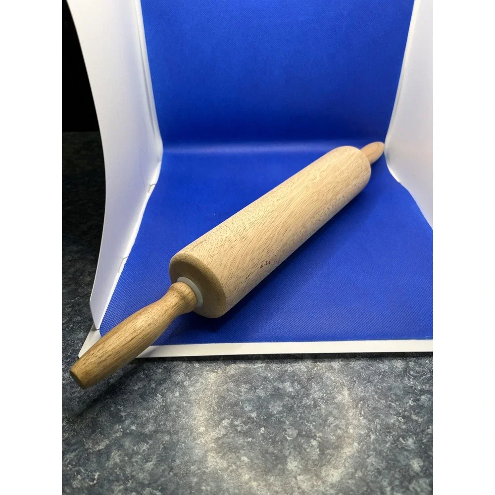 Vintage Style Wooden Rolling Pin 17.5 Inch Hardwood Kitchen Baking Tool Brown